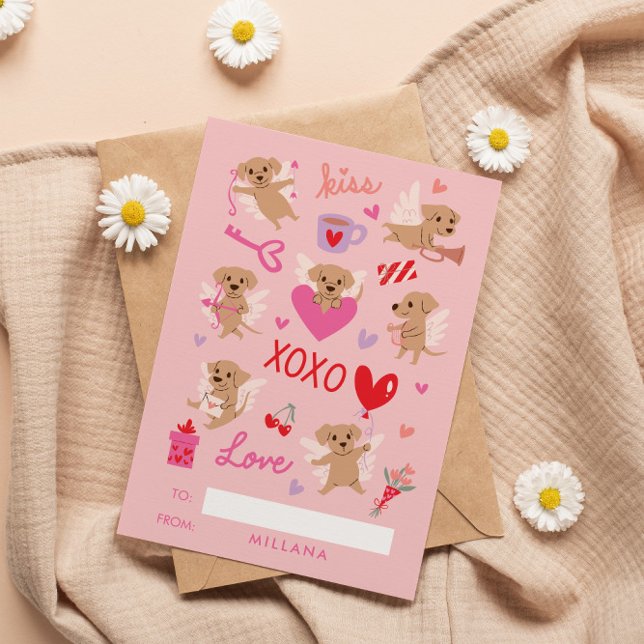 Tarjeta Festiva Angel Dogs Classroom Valentine (Subido por el creador)