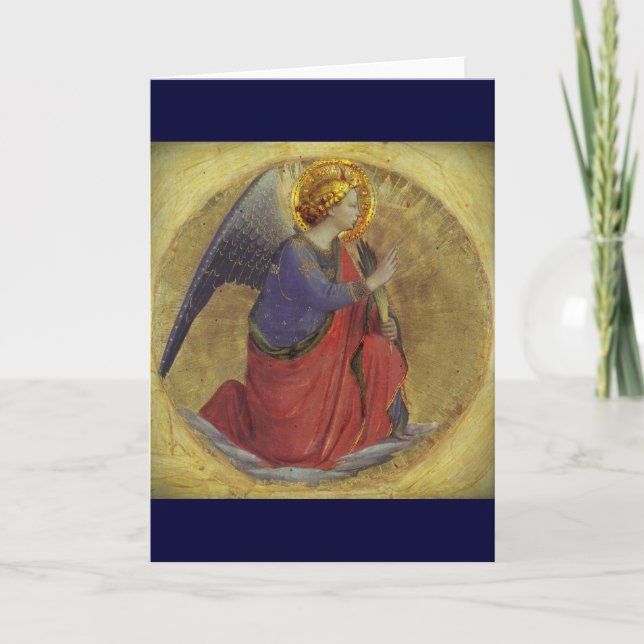 Tarjeta Festiva Ángel en oro (Anverso)