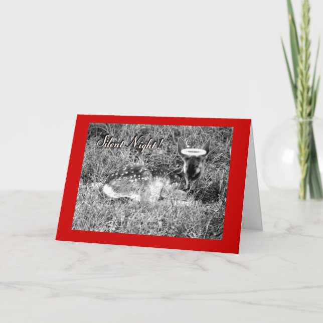 Tarjeta Festiva Angel Fawn - Noche silenciosa (Anverso)
