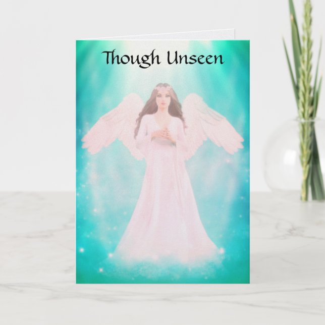 Tarjeta Festiva Angel In Mist Birthday Greeting Card (Anverso)