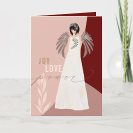 Tarjeta Festiva Angel Joy Love Peace Abstract Shapes Navidades