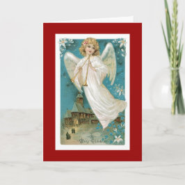 Tarjeta Festiva Ángel navidades con trompetas