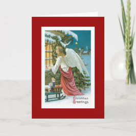 Tarjeta Festiva Ángel navidades en la ventana
