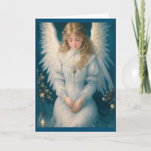 Tarjeta Festiva Ángel Navidades victorianos de época