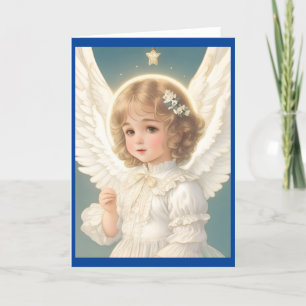 Tarjeta Festiva Ángel Navidades victorianos de época
