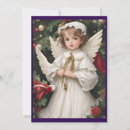 Tarjeta Festiva Ángel Navidades victorianos de época