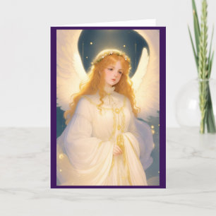 Tarjeta Festiva Ángel Navidades victorianos de época