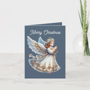 Tarjeta Festiva Ángel Navideño Festivo agregar mensaje