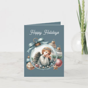 Tarjeta Festiva Ángel Navideño Festivo agregar mensaje