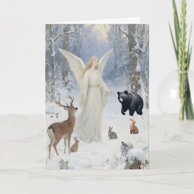 Tarjeta Festiva Angel of the Forest Christmas (Anverso)