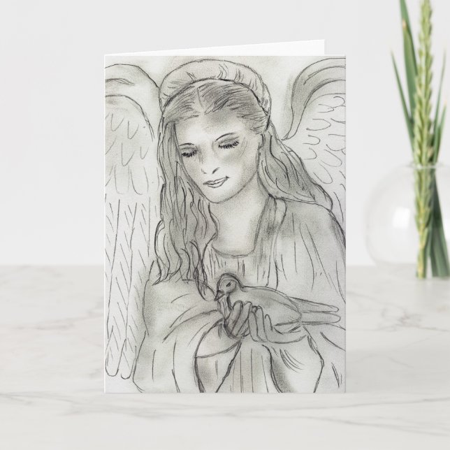 Tarjeta Festiva ángel pacífico (Anverso)