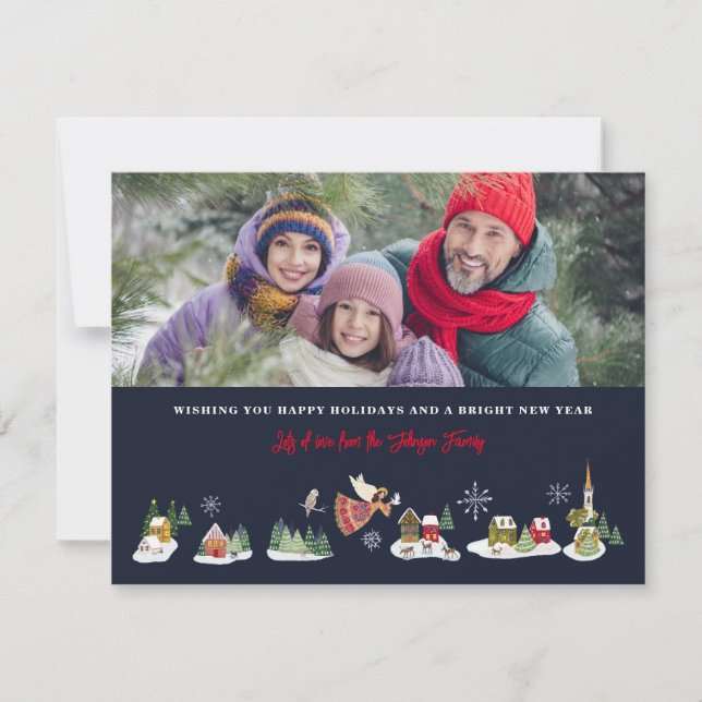 Tarjeta Festiva Angel Peace on Earth Photo Navidades 1 Foto (Anverso)