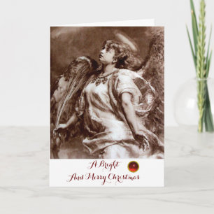 Tarjeta Festiva ÁNGEL ROMÁNTICO, FEATHER, Navidades BLANCOS DE SEP