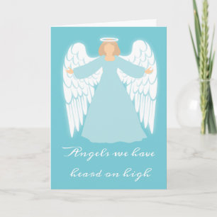 Tarjeta Festiva Ángel Verde Azul