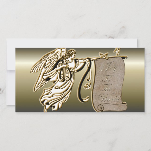 Tarjeta Festiva Ángel y alegría para el desfile mundial (Anverso)