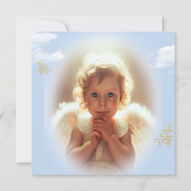 Tarjeta Festiva Ángeles Bebés (Anverso)