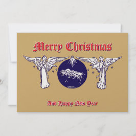 Tarjeta Festiva Ángeles con Navidades del Niño Jesús Natividad