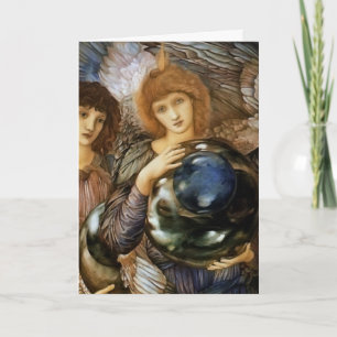 Tarjeta Festiva Ángeles de época por Burne-Jones