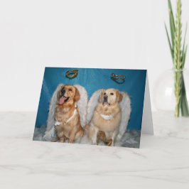 Tarjeta Festiva Ángeles de vacaciones dorados