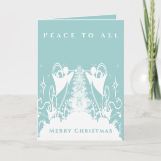 Tarjeta Festiva Ángeles en Verde
