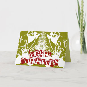 Tarjeta Festiva Ángeles en Verde