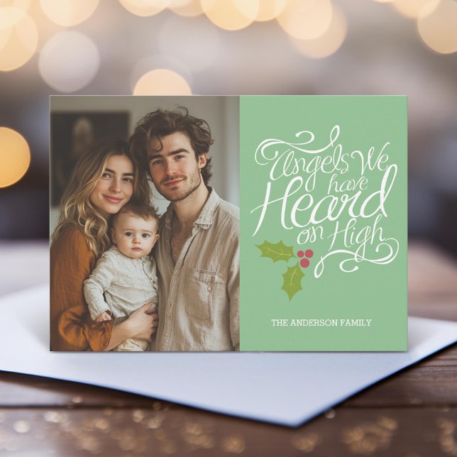 Tarjeta Festiva Ángeles que hemos escuchado - Navidades caprichoso (Unique Photo Card)