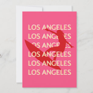 Tarjeta Festiva Angeles Travel Art, California, Travel Art, Pink