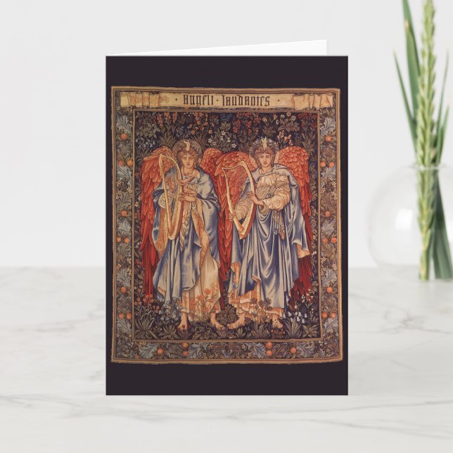 Tarjeta Festiva Angeli Laudantes de Sir Edward Coley Burne Jones (Anverso)