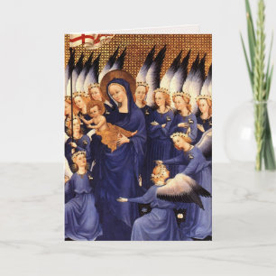 Tarjeta Festiva Angels Alrededor de Virgin & Child - Wilton Diptyc