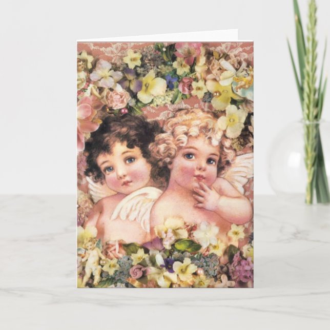 Tarjeta Festiva Angels de época (Anverso)