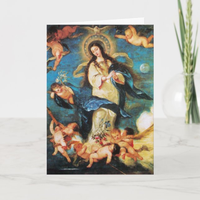 Tarjeta Festiva Angels e inmaculada concepción de la virgen (Anverso)