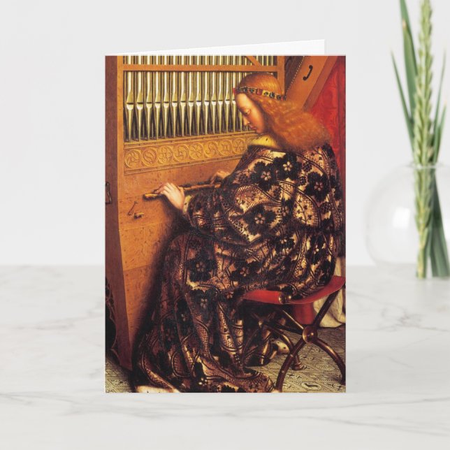 TARJETA FESTIVA ANGELS JUGANDO MÚSICA (Anverso)