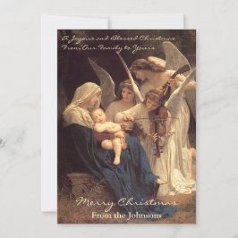 Tarjeta Festiva Angels Serenade Mary Vintage Christmas