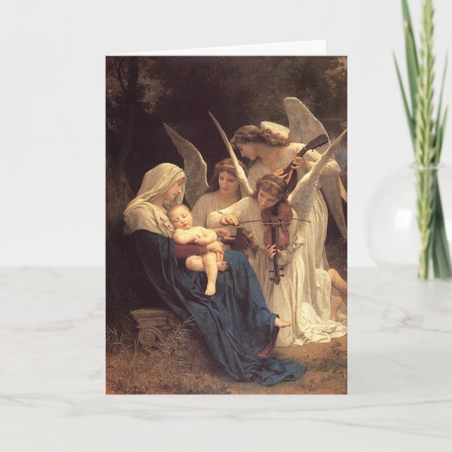 Tarjeta Festiva Angels Serenade Mary Vintage Christmas (Anverso)