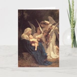 Tarjeta Festiva Angels Serenade Mary Vintage Christmas