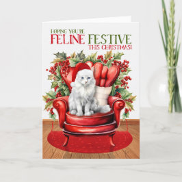 Tarjeta Festiva Angora Navidades Cat FELINE Festimes
