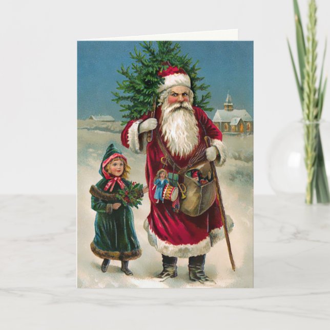 Tarjeta Festiva Angry Santa Christmas Card (Anverso)