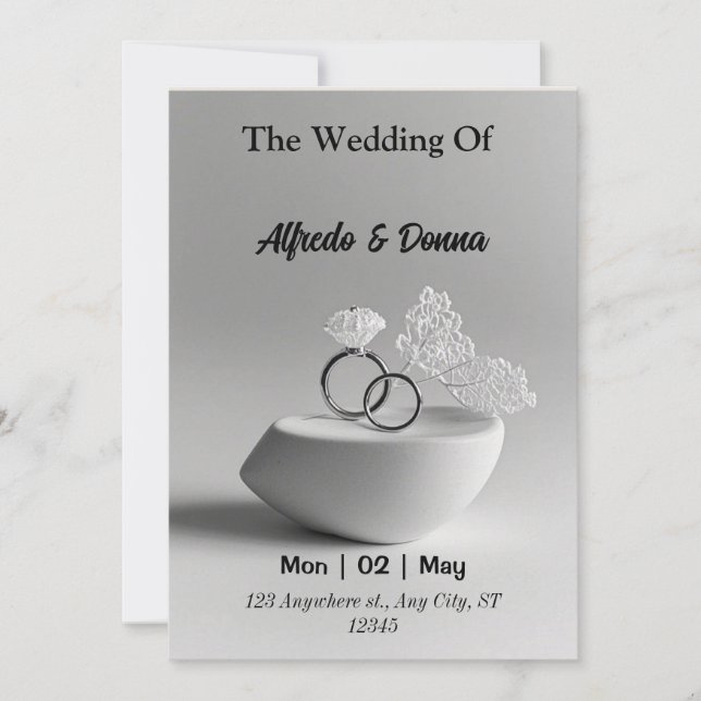 Tarjeta Festiva Anillos bodas (Anverso)