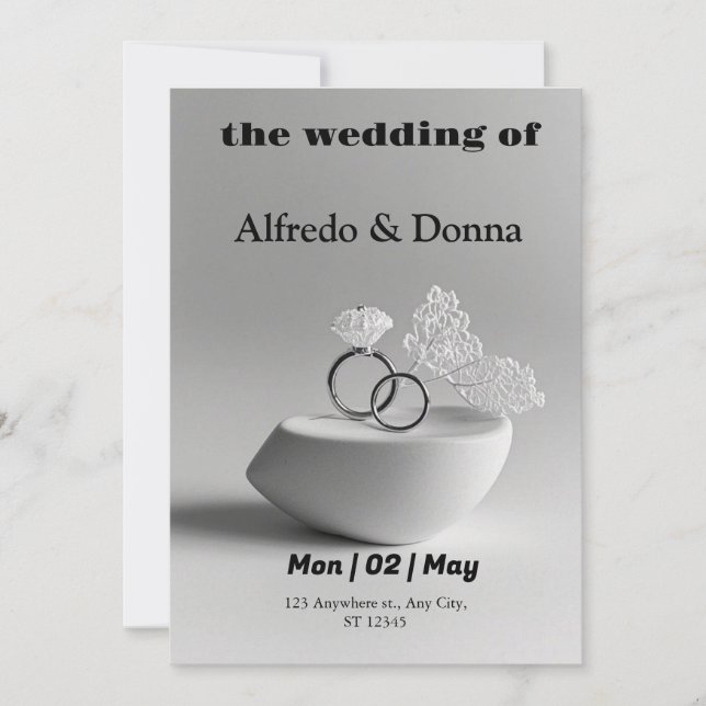 Tarjeta Festiva Anillos bodas (Anverso)