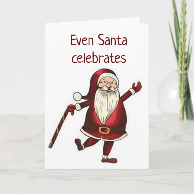 Tarjeta Festiva ANIMADOS **FELIZ AÑO NUEVO** de SANTA CLAUS (Anverso)