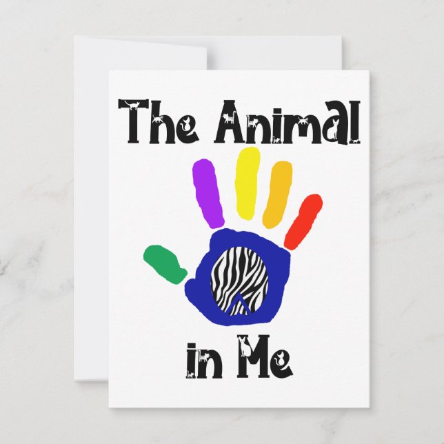 TARJETA FESTIVA ANIMAL IN ME PARTY INVITE (Anverso)