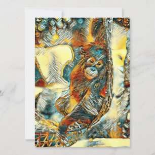 Tarjeta Festiva AnimalArt_OrangUtan_005