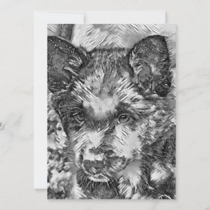 Tarjeta Festiva AnimalArtBW_Dog_013