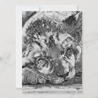 Tarjeta Festiva AnimalArtBW_Lion_002