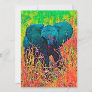Tarjeta Festiva AnimalColor_Elephant_002