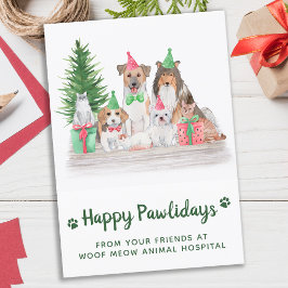 Tarjeta Festiva Animales Adorables Mascotas Navidades de gato de p