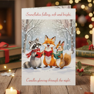 Tarjeta Festiva Animales de Lil Forest cantando Navidades Carols