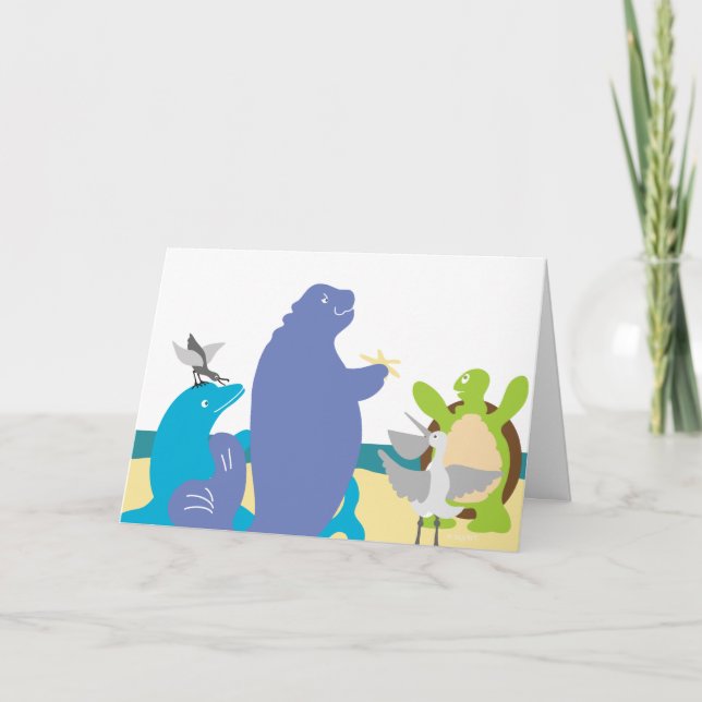 Tarjeta Festiva Animales del mar (Anverso)