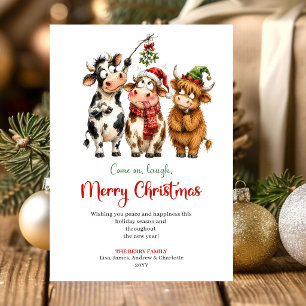 Tarjeta Festiva Animales Divertidos Artísticos Rojo Verde Saludo d