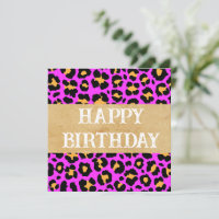 Animales rosados Imprimir Feliz Cumpleaños - En bl